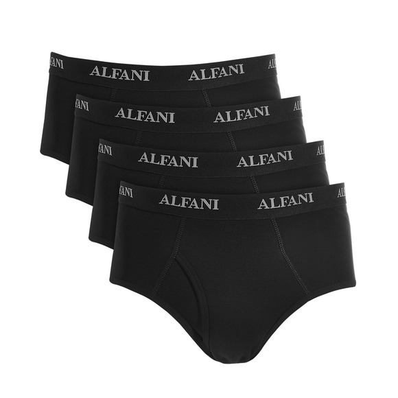 Alfani Underwear Mens XL Black Briefs 4Pk Cotton‎ Tagless Moisture Wicking NWT - Picture 1 of 5